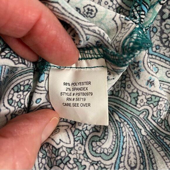 Notations petite paisley print button down blouse sz petite small - Picture 12 of 13